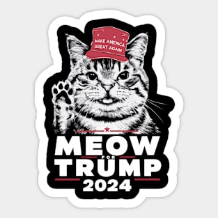 Meow For Trump Election America Cat 2024 Sticker